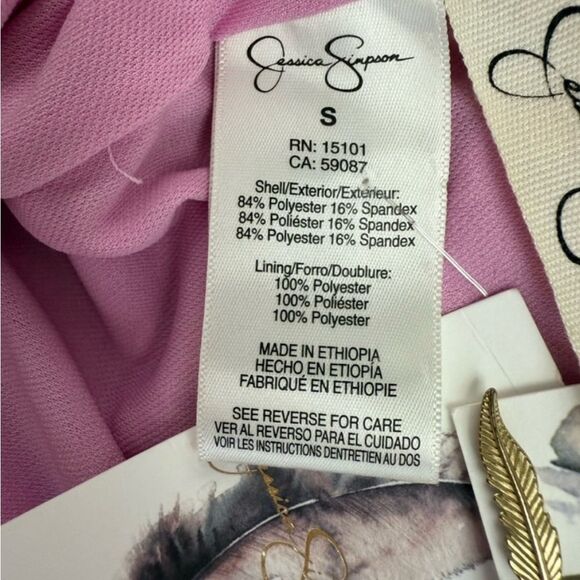 Jessica Simpson Pink Geometric One-Piece Swimsuit Women’s Size Small - Picture 8 of 10